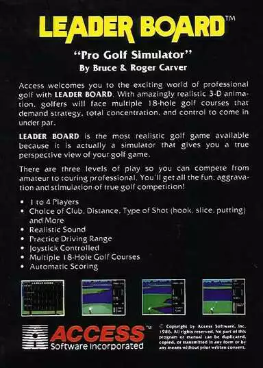 Image n° 18 - screenshots  : Leaderboard Golf